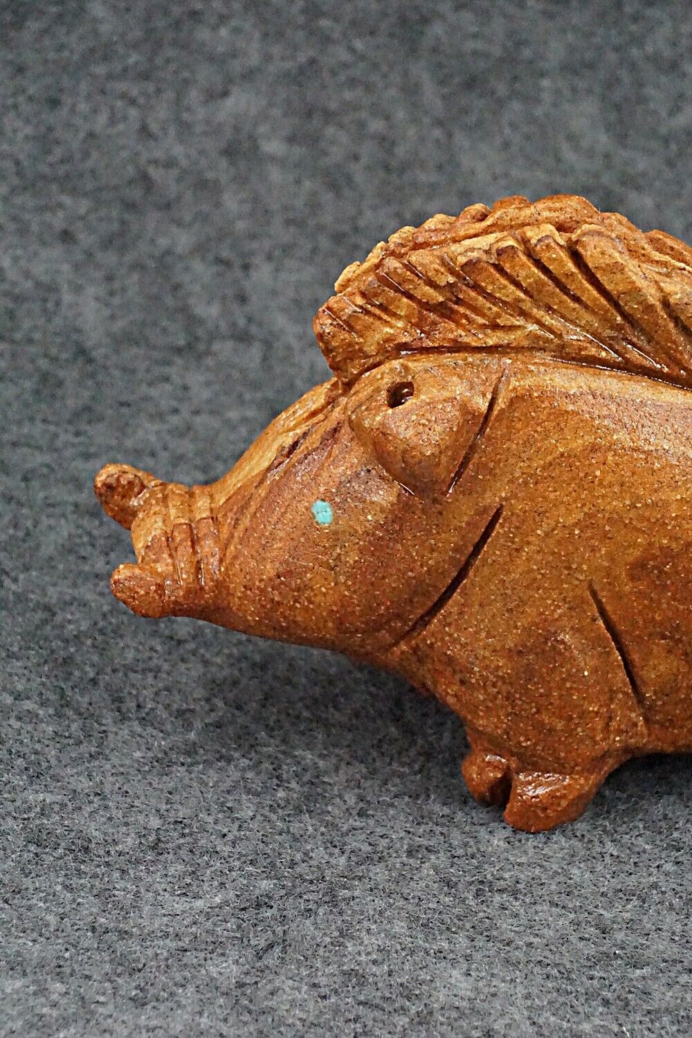 Razorback Hog Zuni Fetish Carving - Louise Ponchuella