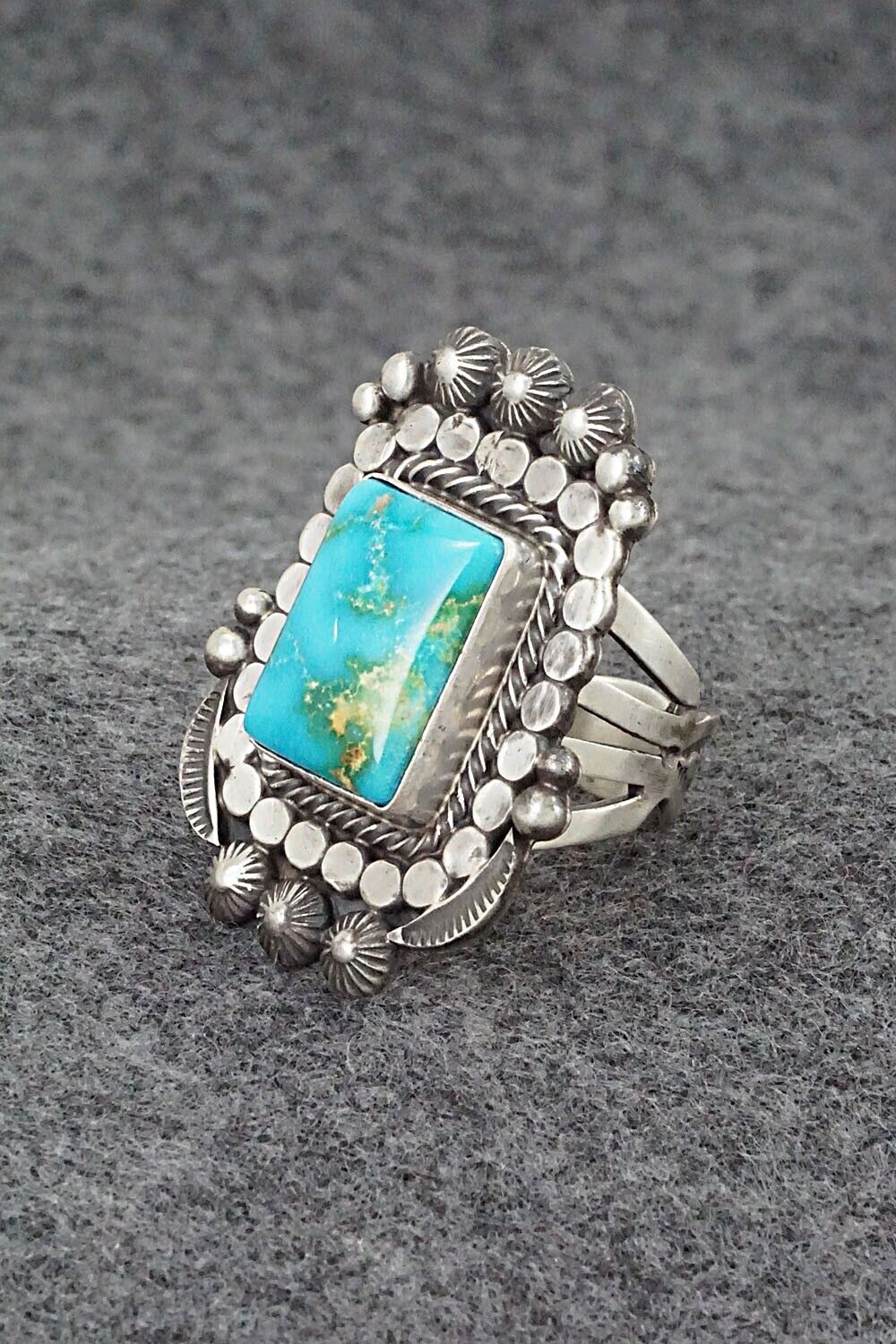Turquoise & Sterling Silver Ring - Tom Lewis - Size 9