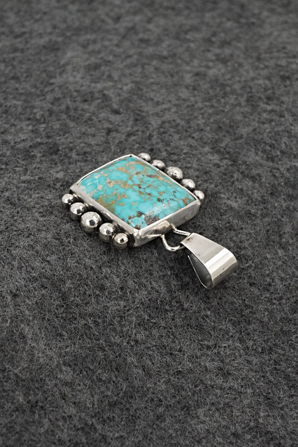 Turquoise & Sterling Silver Pendant - Eugene Gruber