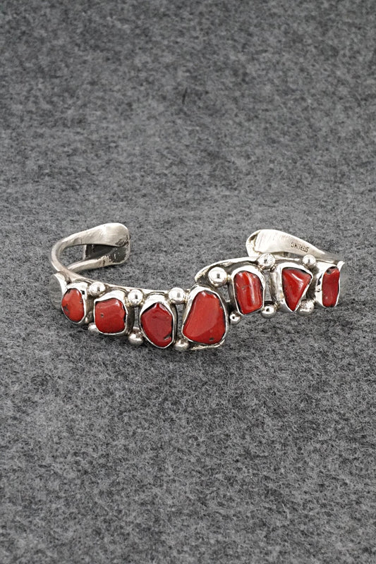 Coral & Sterling Silver Bracelet - Priscilla Reeder