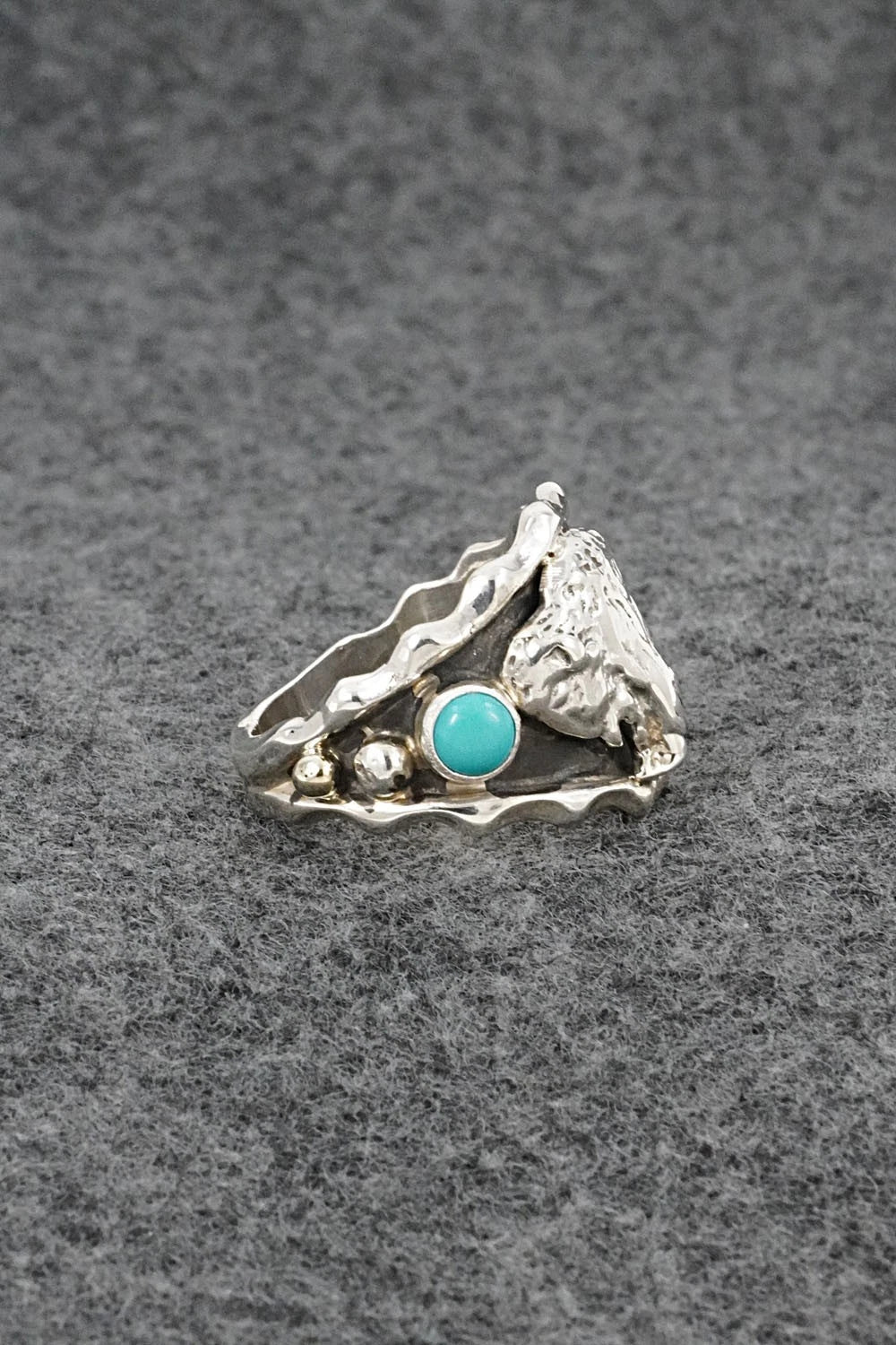 Turquoise & Sterling Silver Ring - Genevieve Francisco - Size 10.75