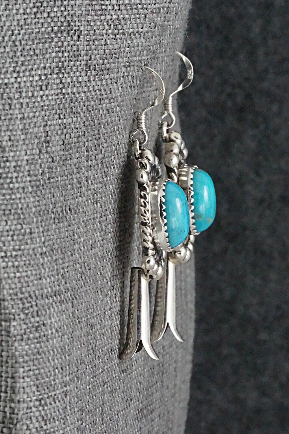 Turquoise & Sterling Silver Earrings - Vernon Johnson