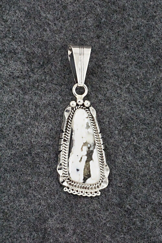White Buffalo & Sterling Silver Pendant - Samuel Yellowhair