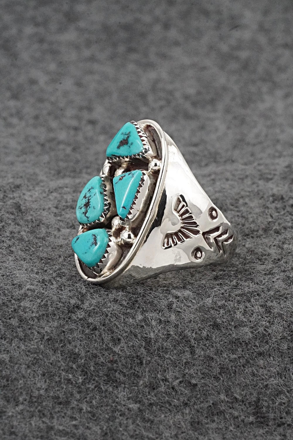 Turquoise & Sterling Silver Ring - Anthony Brown - Size 10.5