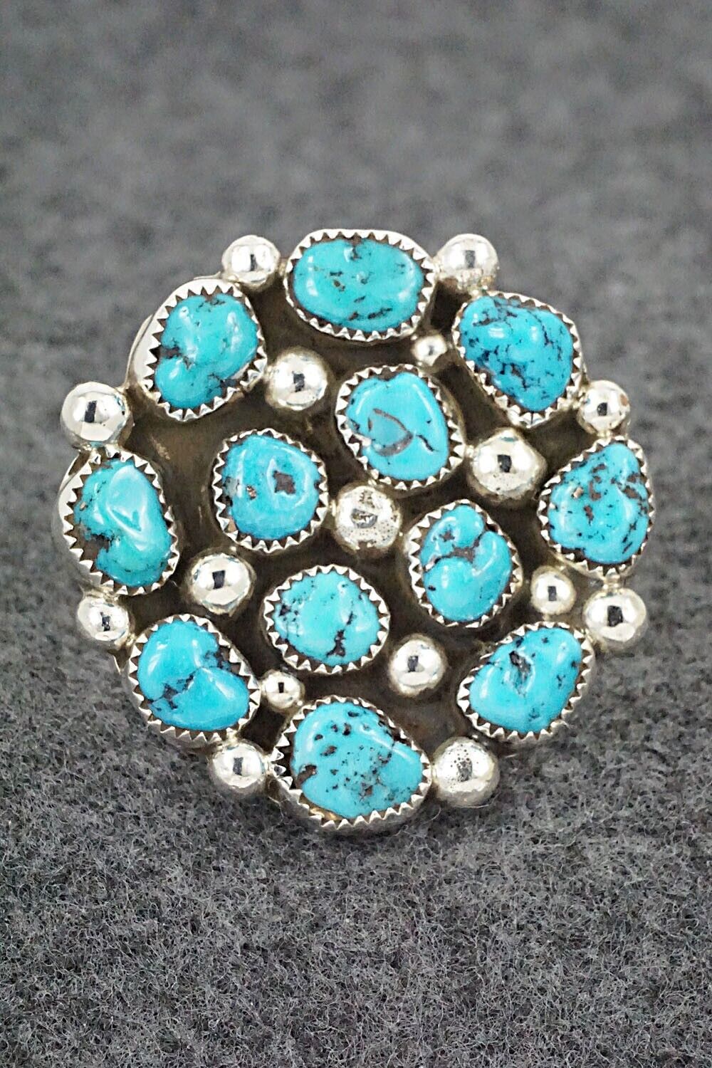 Turquoise and Sterling Silver Ring - Darlene Begay - Size 9.5