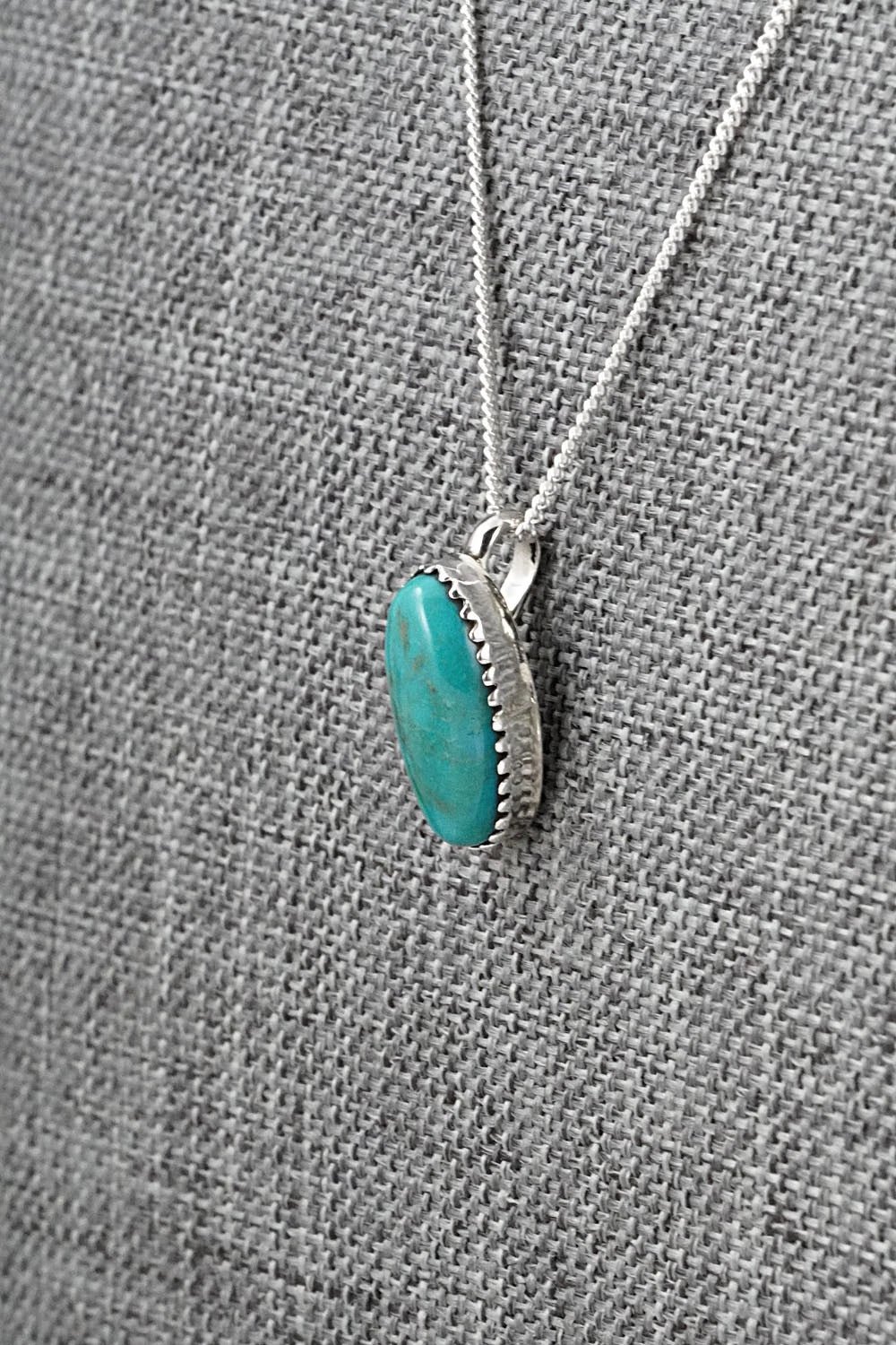 Turquoise & Sterling Silver Necklace and Earrings Set - Murray Hannaweeka
