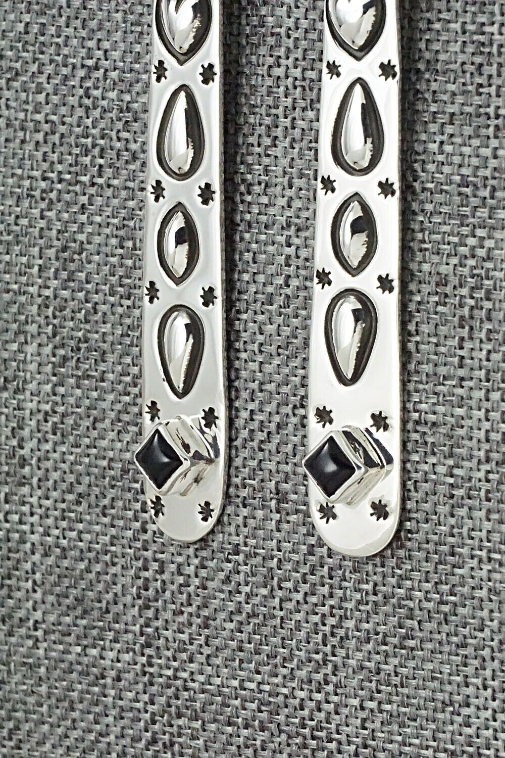Onyx & Sterling Silver Earrings - Kevin Ramone