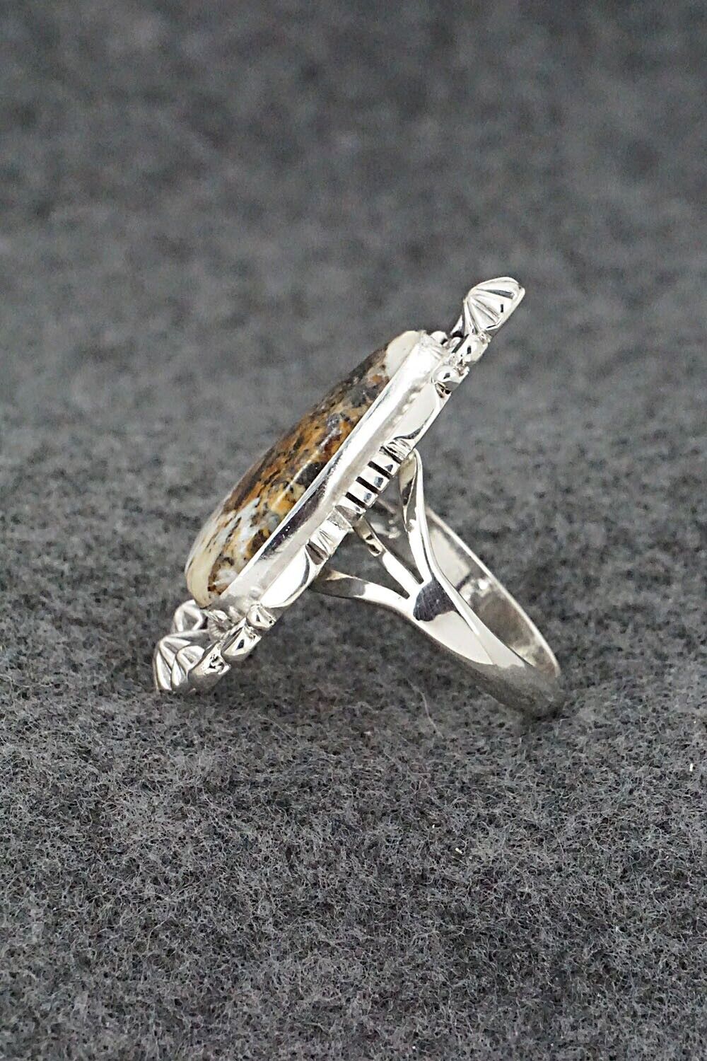 White Buffalo & Sterling Silver Ring - Daniel Benally - Size 8