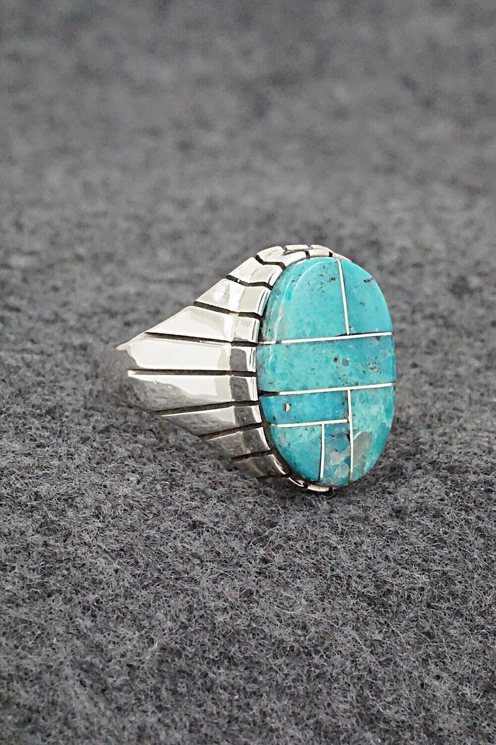 Turquoise & Sterling Silver Ring - Trevor Jack - Size 10.5