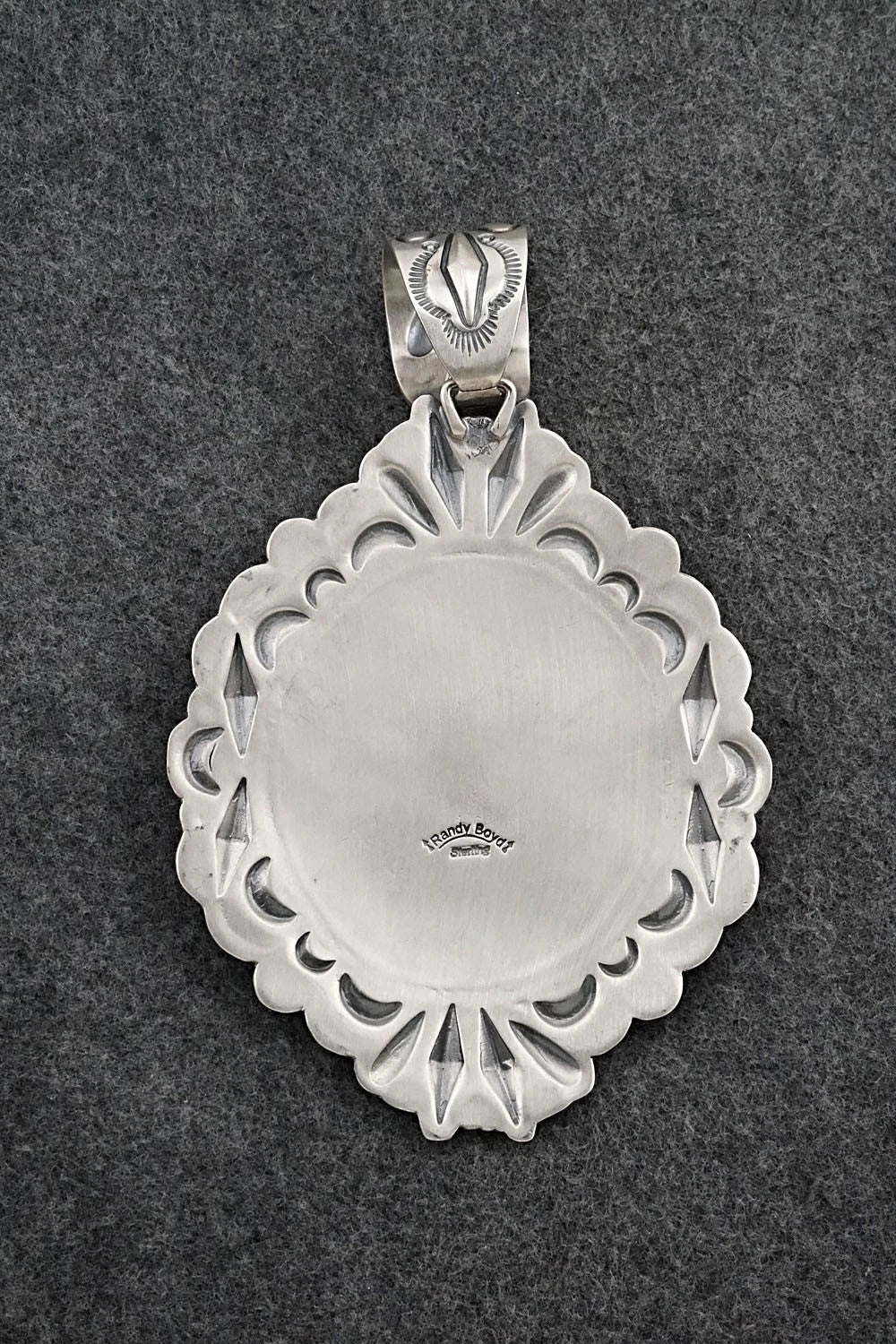 Turquoise, Spiny Oyster & Sterling Silver Pendant - Randy Boyd