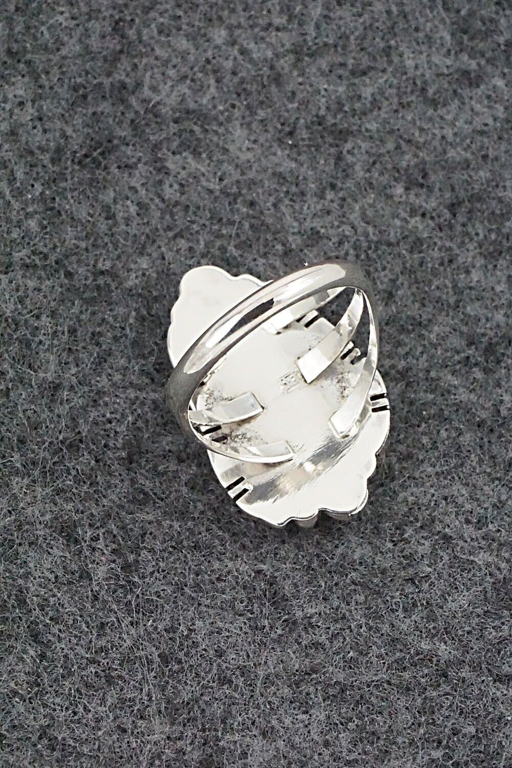 Spiny Oyster, Opalite & Sterling Silver Ring - James Manygoats - Size 7