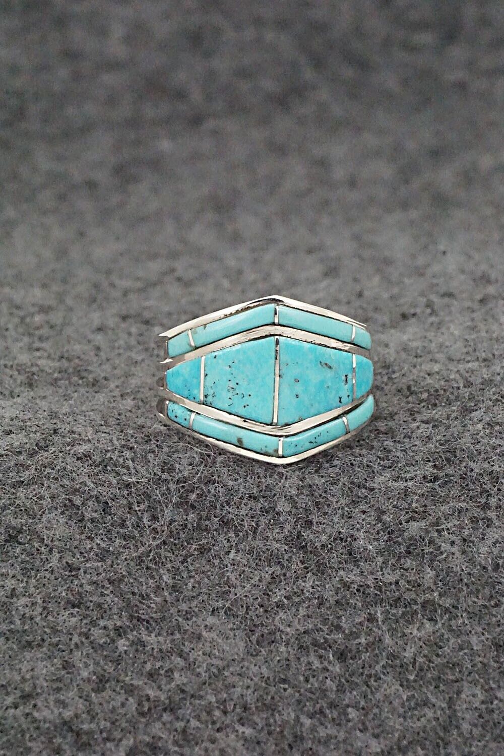 Turquoise & Sterling Silver Ring - Andrew Enrico - Size 10