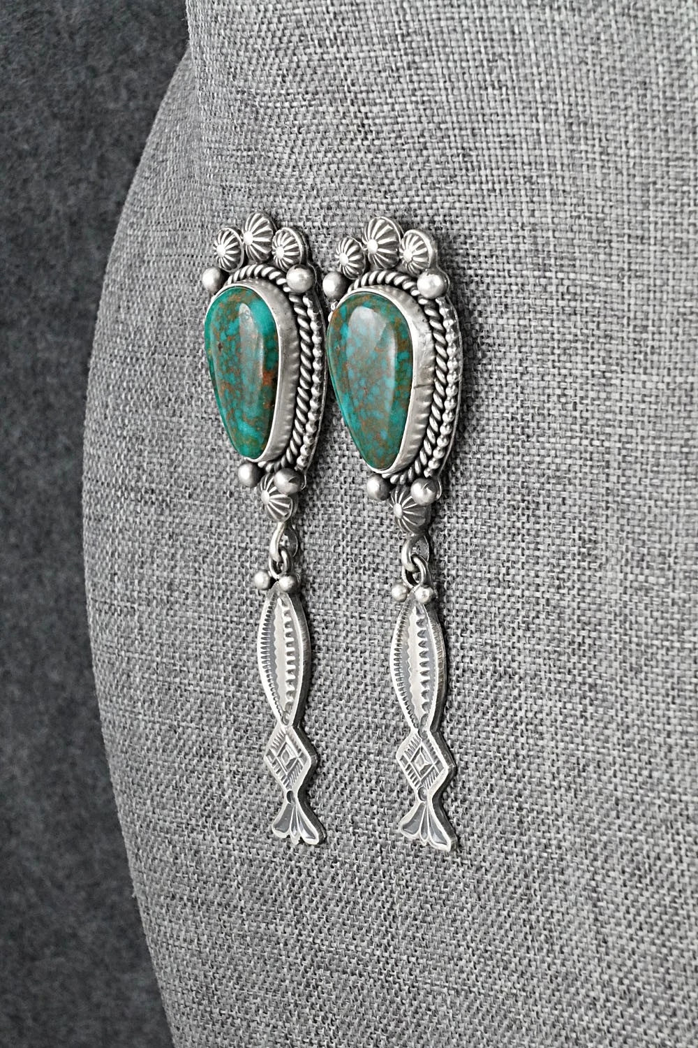 Turquoise & Sterling Silver Earrings - Michael Calladitto