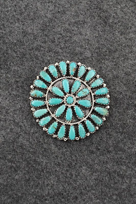 Turquoise & Sterling Silver Pendant/Pin - Zeita Begay