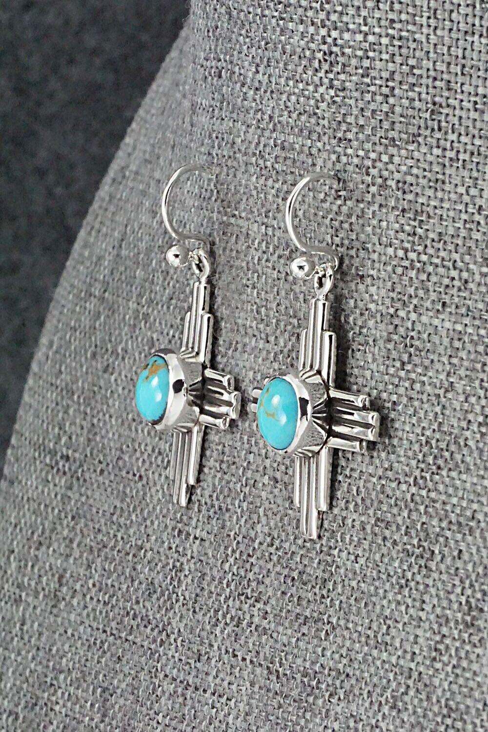 Turquoise and Sterling Silver Earrings - Raymond Coriz