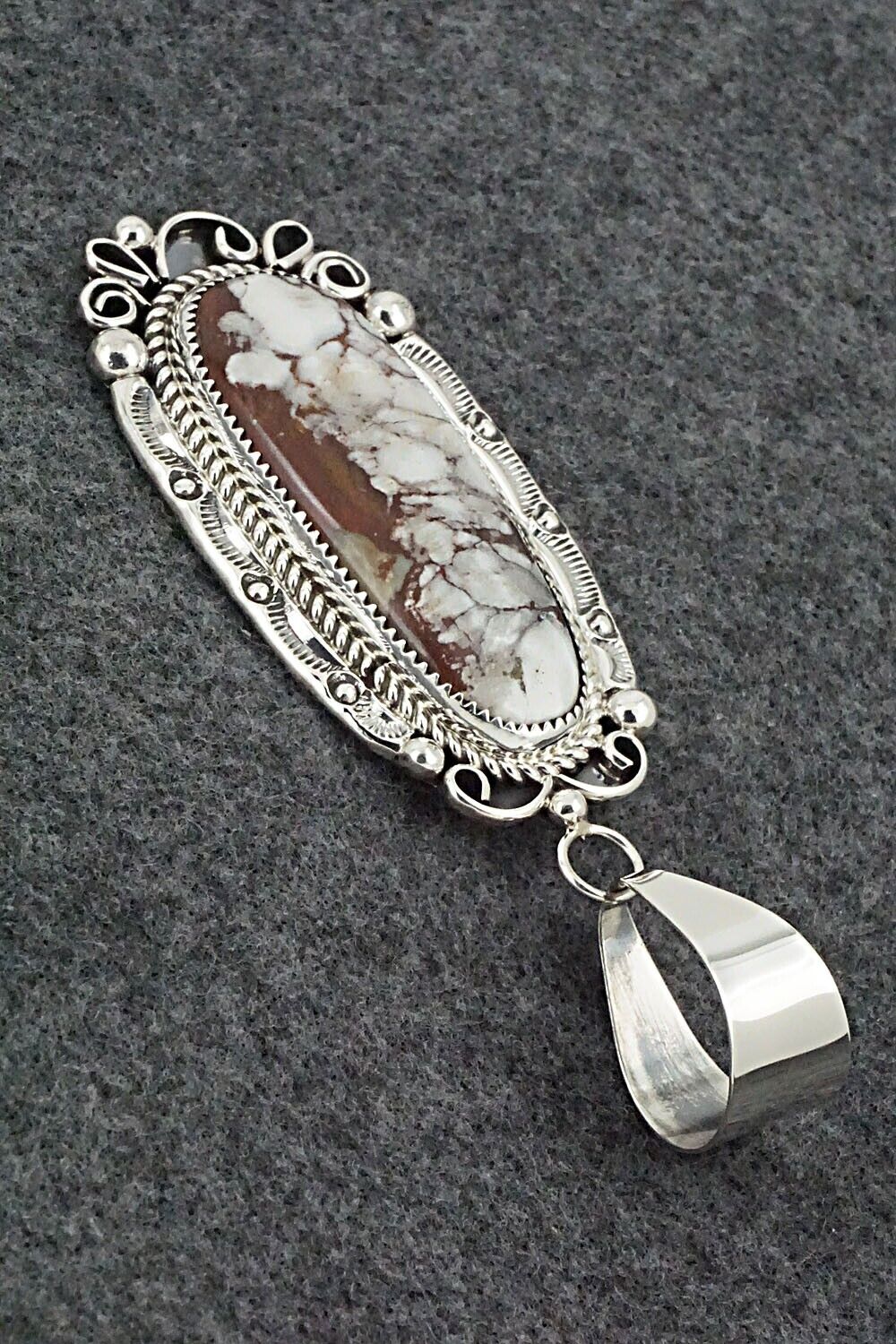 Wild Horse and Sterling Silver Pendant - Leslie Nez