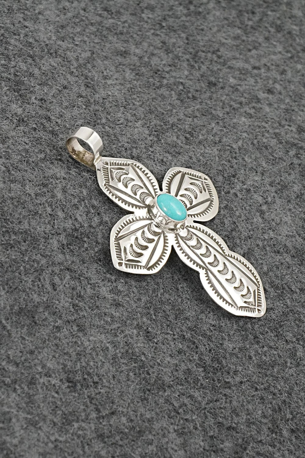 Turquoise & Sterling Silver Pendant - Arnold Blackgoat