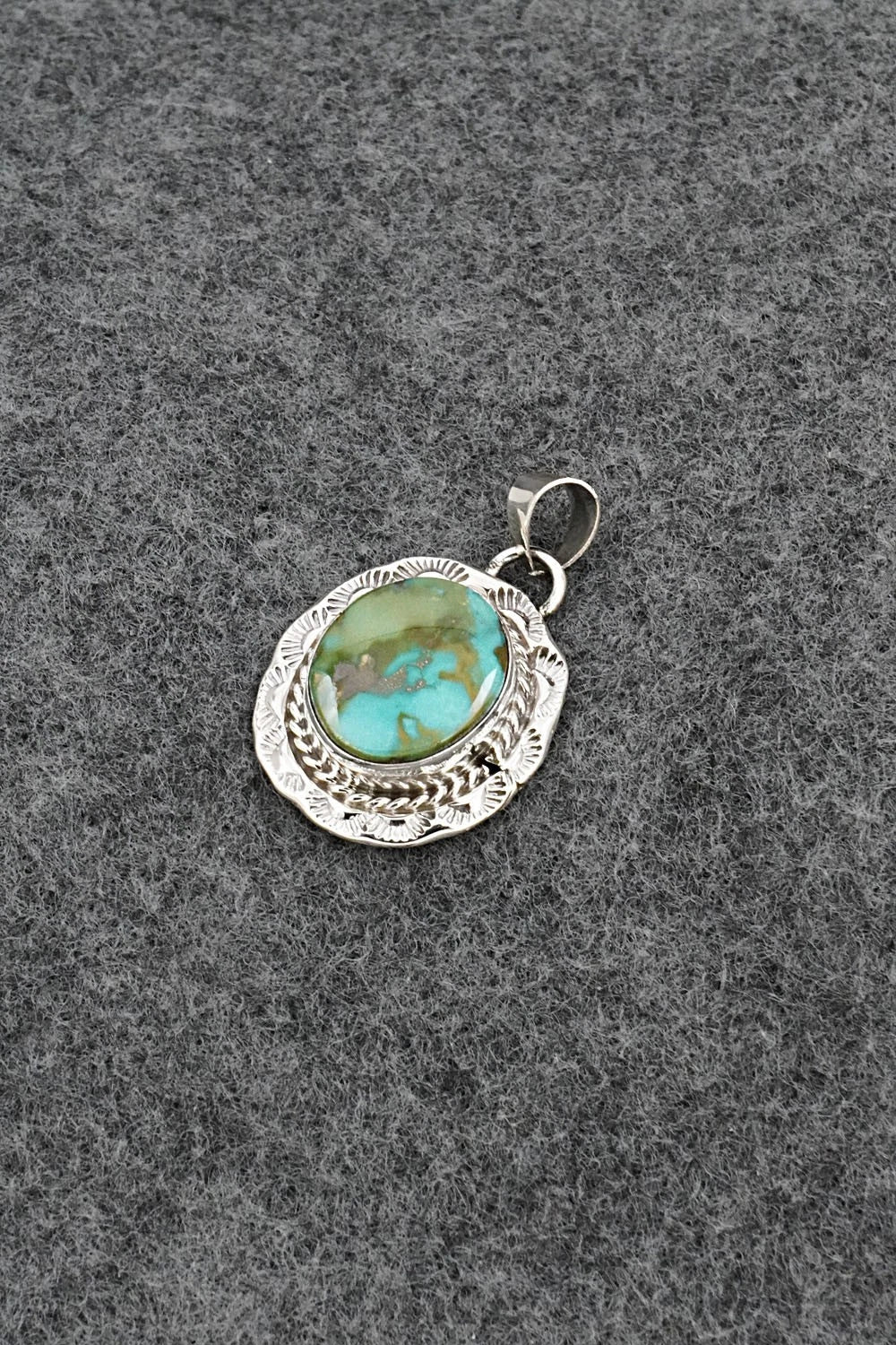 Turquoise and Sterling Silver Pendant - Gene Martinez