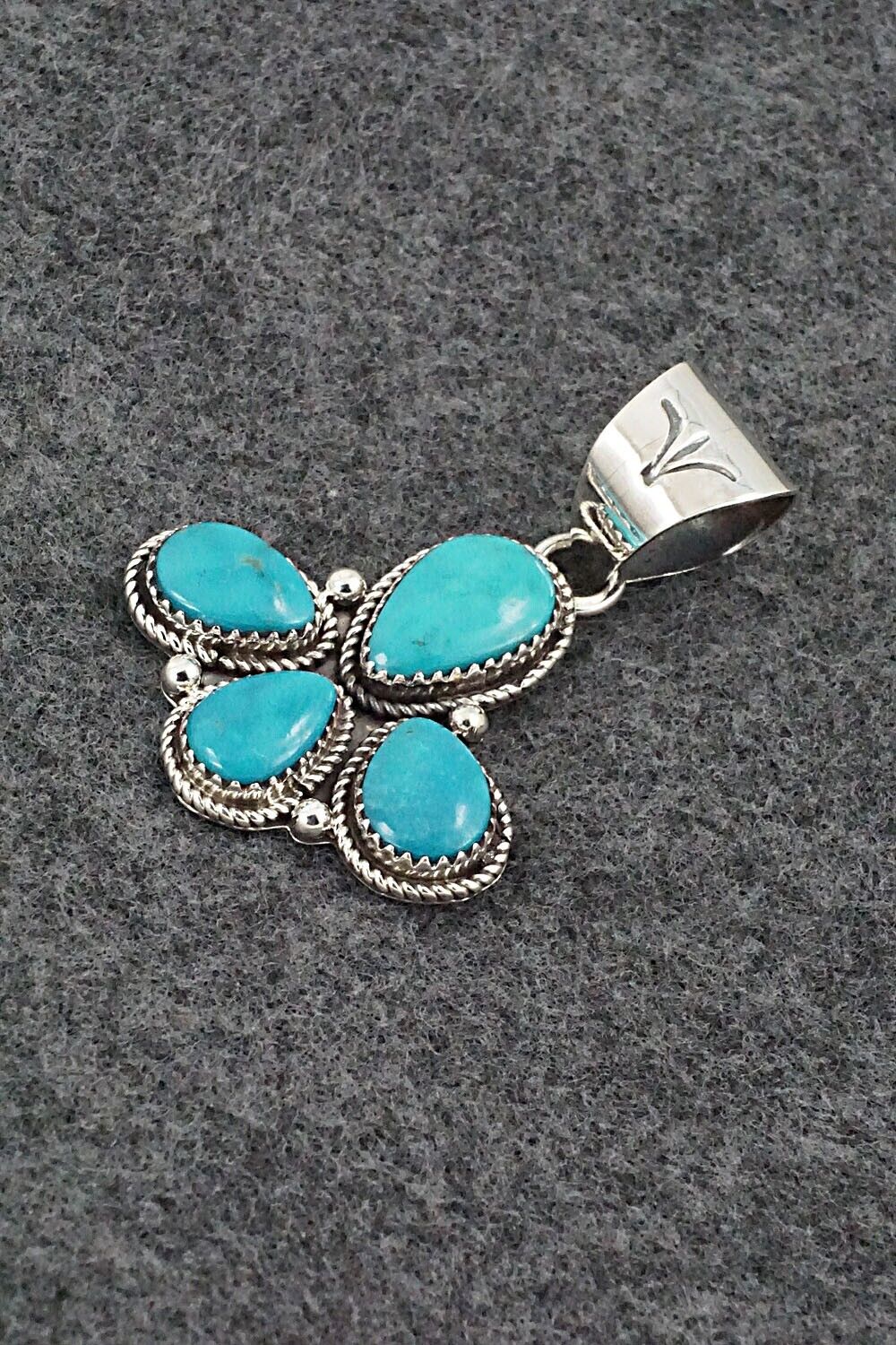 Turquoise & Sterling Silver Pendant - Ernest Hawthorne