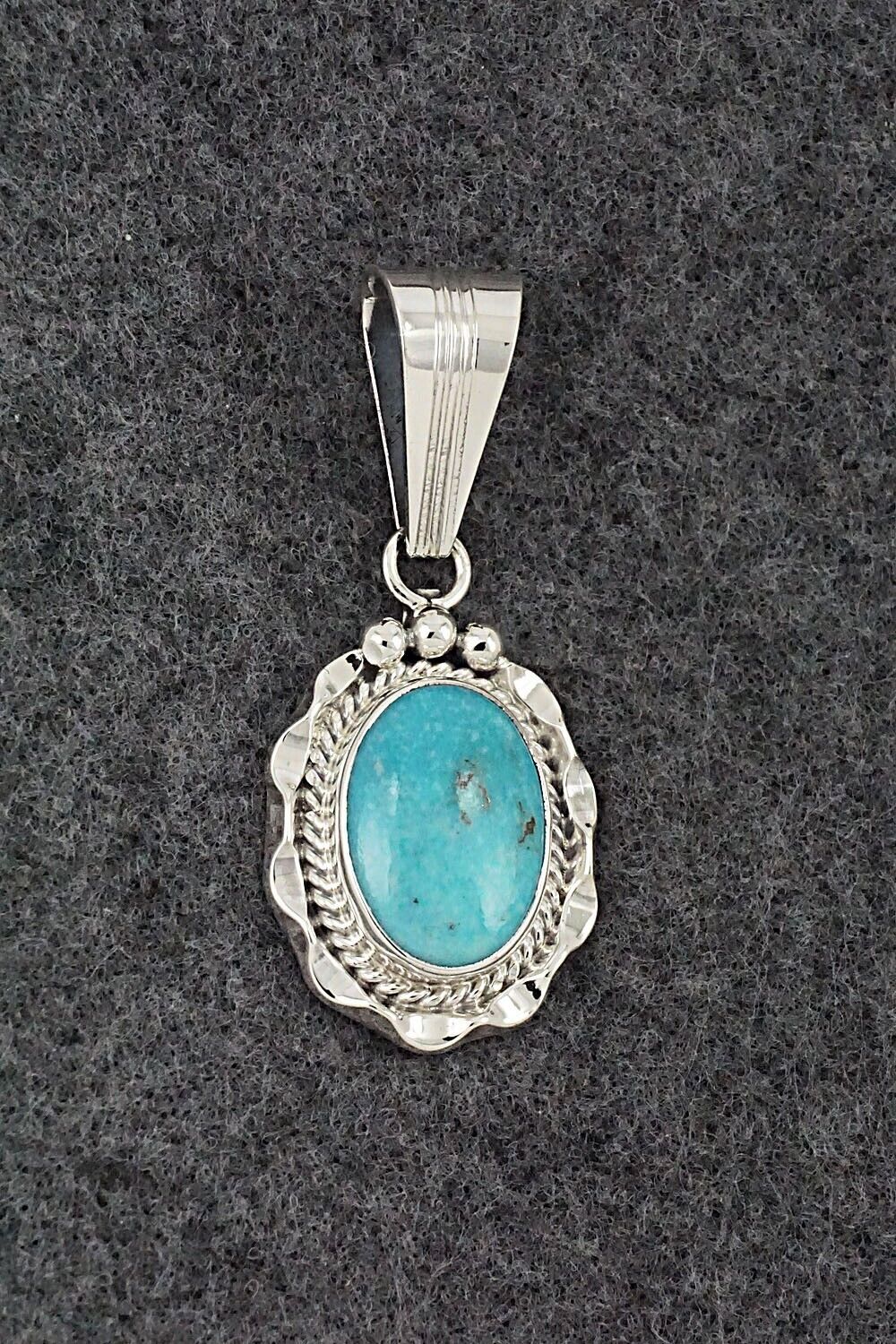 Turquoise & Sterling Silver Pendant - Samuel Yellowhair