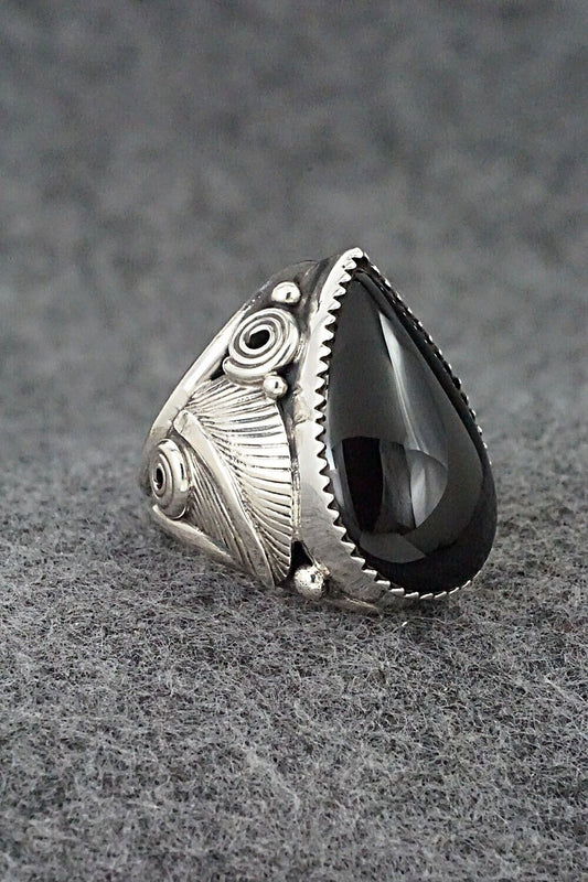 Onyx & Sterling Silver Ring - Darrell Morgan - Size 6