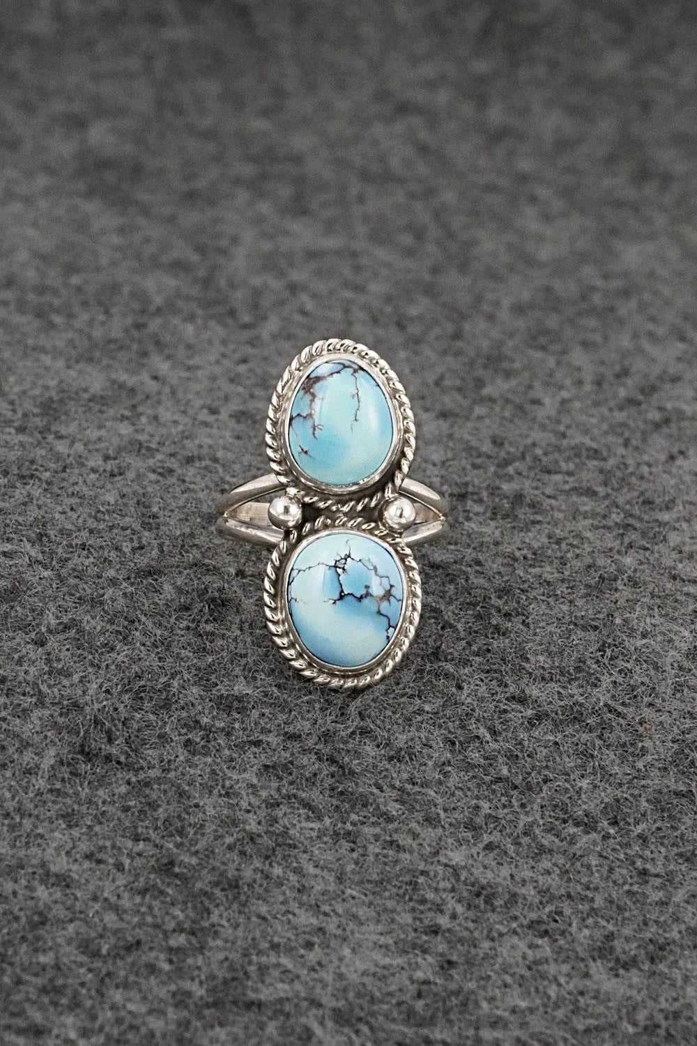 Turquoise & Sterling Silver Ring - Eugene Gruber - Size 6