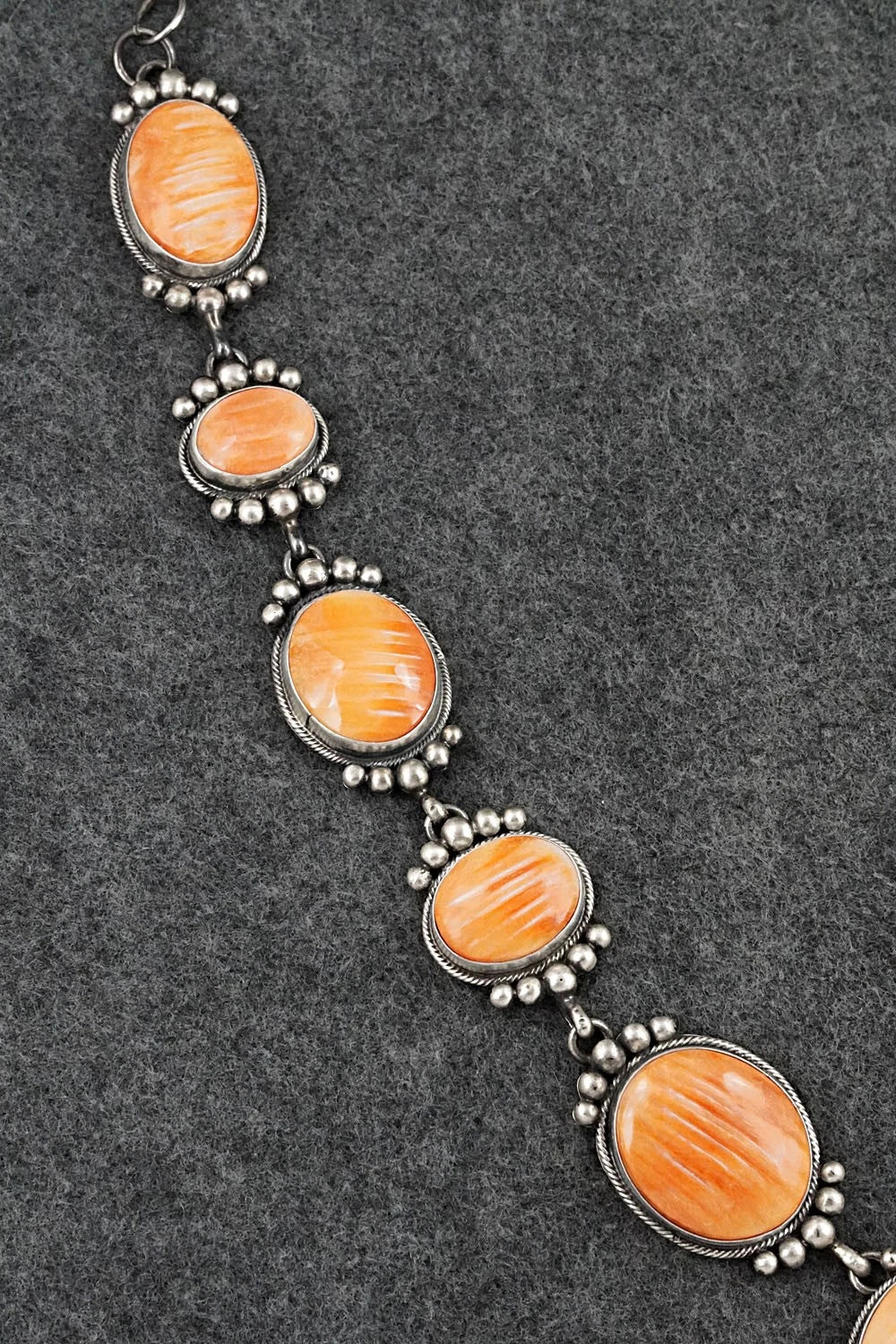 Spiny Oyster & Sterling Silver Necklace and Earrings Set - Paul Livingston