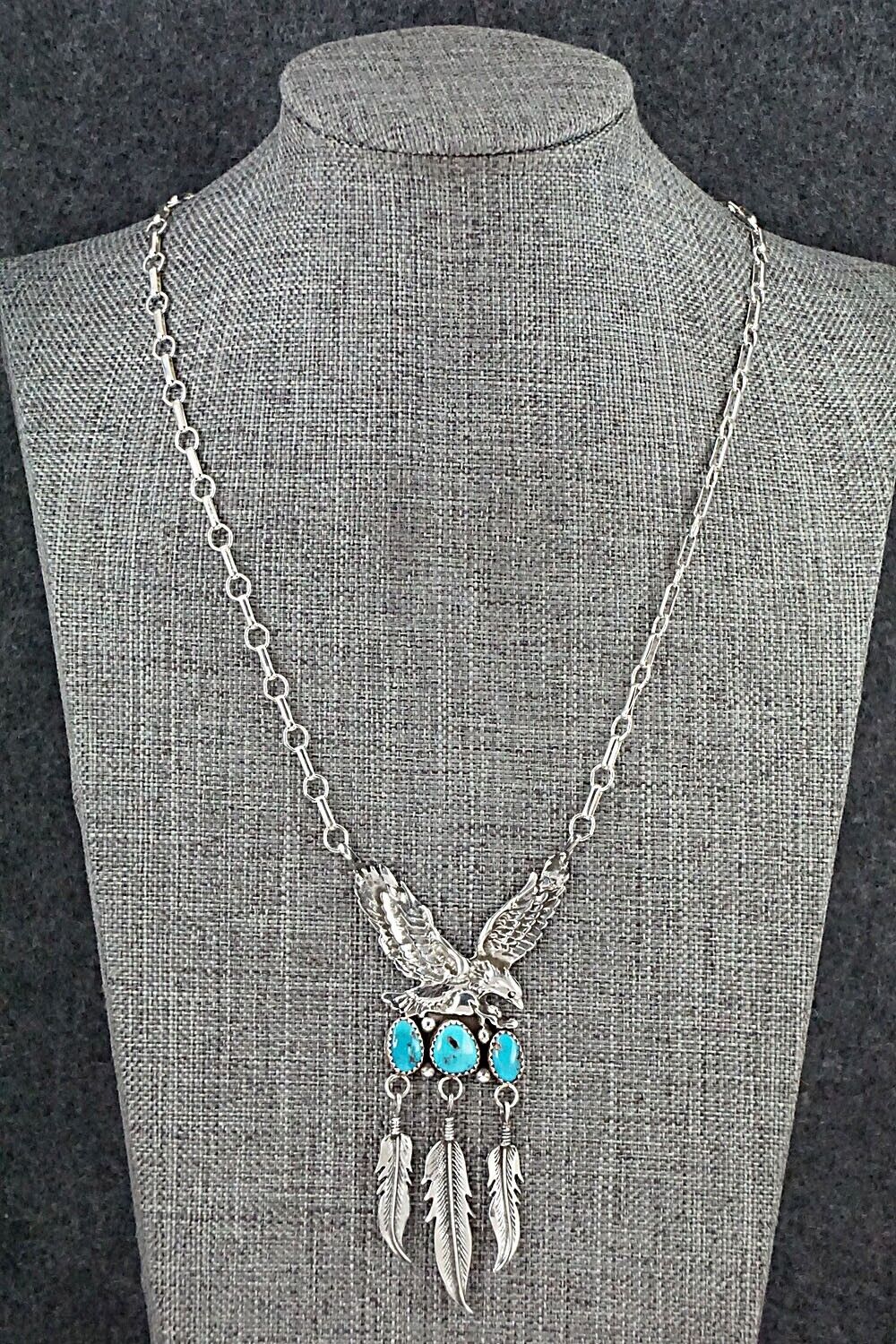 Turquoise & Sterling Silver Necklace - Henry Attakai