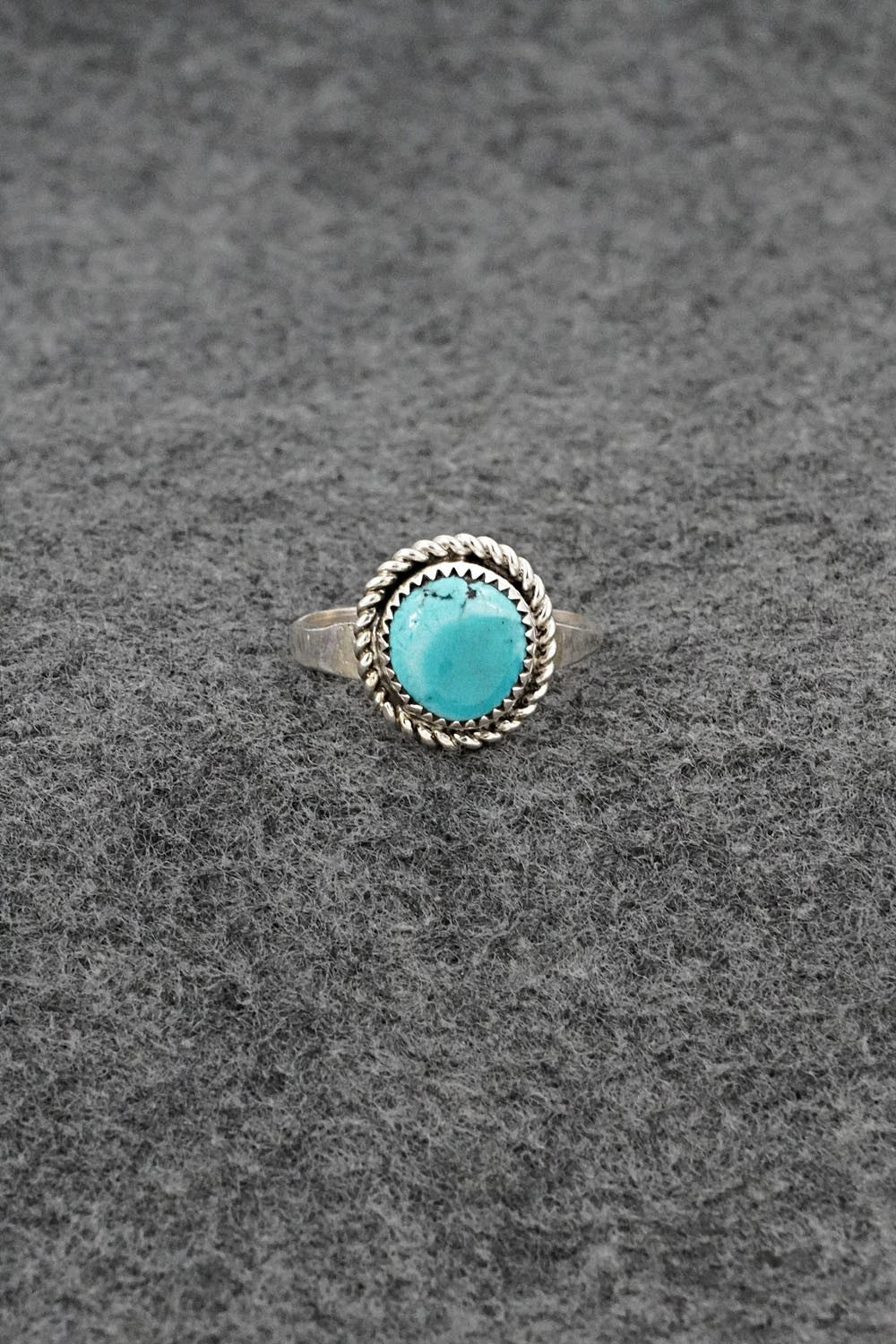 Turquoise & Sterling Silver Ring - Darius Arviso - Size 8.5