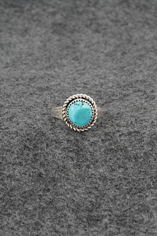 Turquoise & Sterling Silver Ring - Darius Arviso - Size 8.5