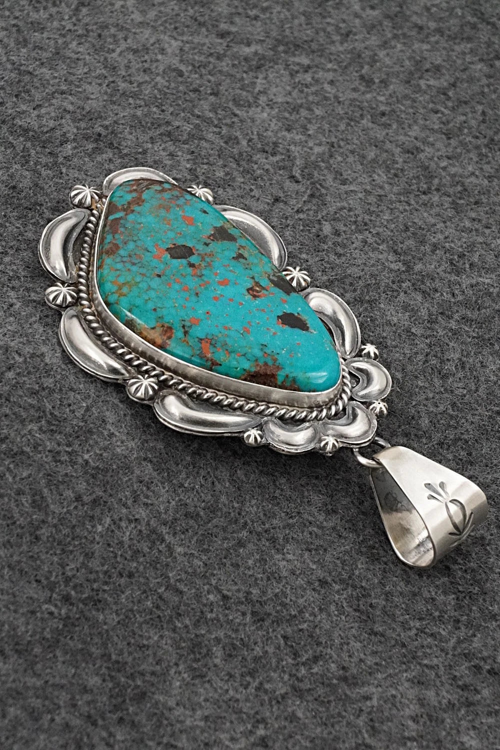 Turquoise & Sterling Silver Pendant - Raymond Delgarito