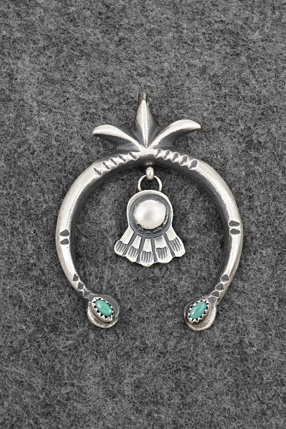 Turquoise and Sterling Silver Pendant - Martha Cayatineto