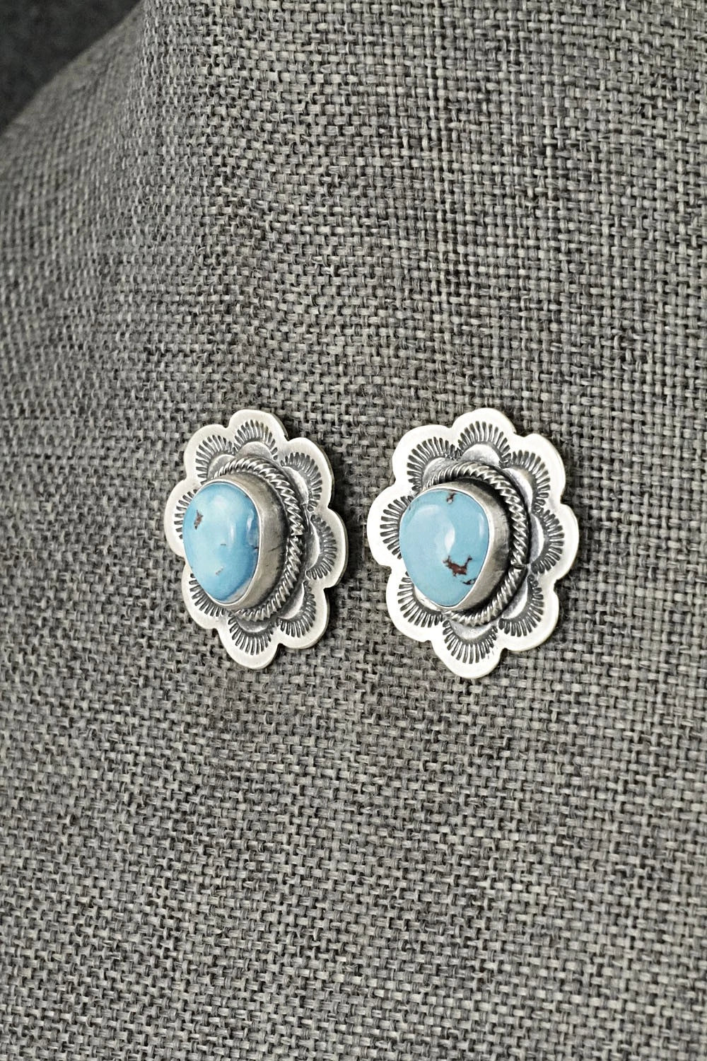 Turquoise & Sterling Silver Necklace and Earrings Set - Mark Yazzie