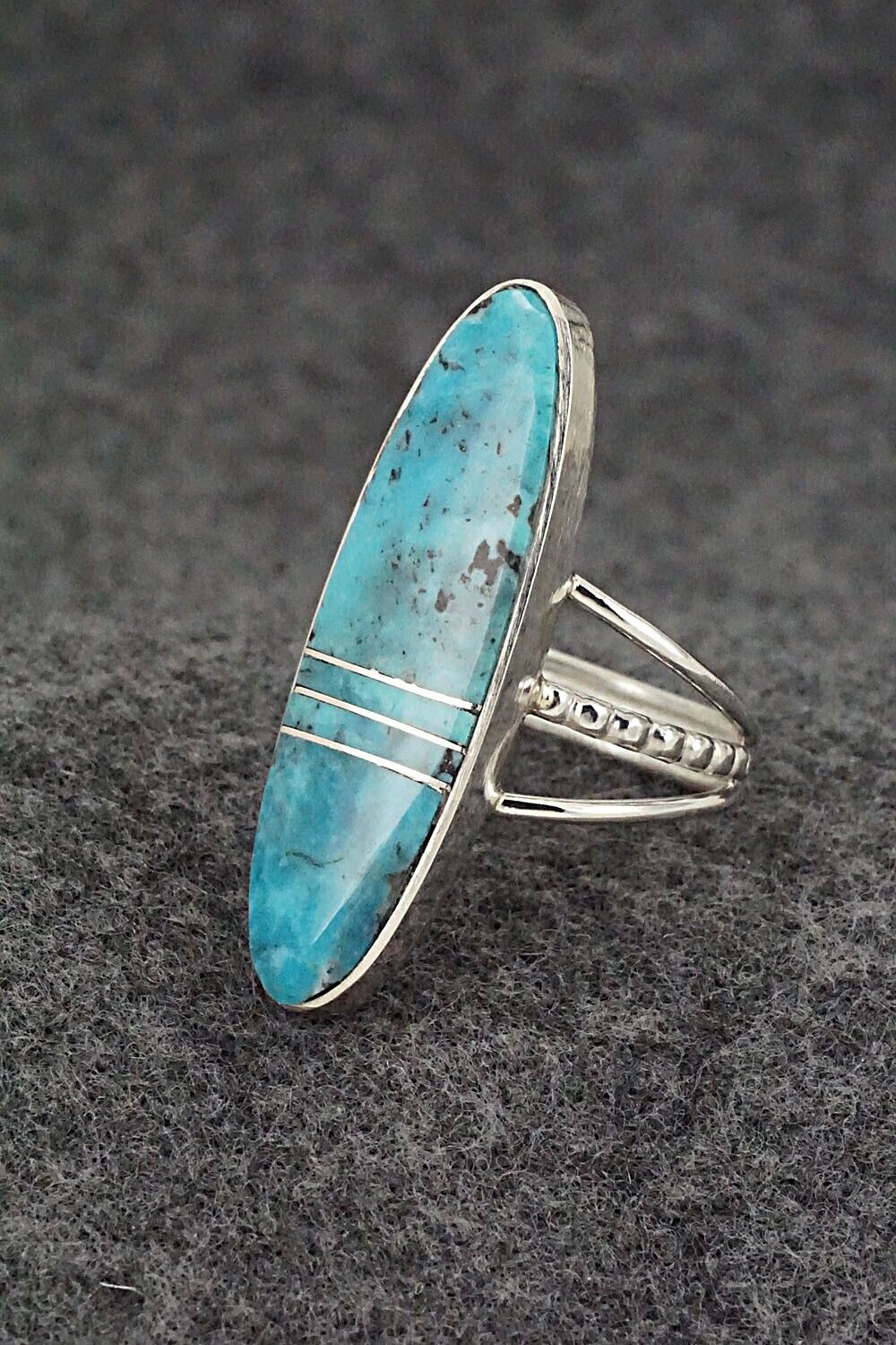 Turquoise & Sterling Silver Ring - Harold Smith - Size 7.5