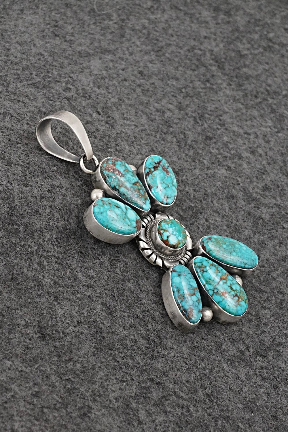Turquoise & Sterling Silver Pendant - Mark Yazzie