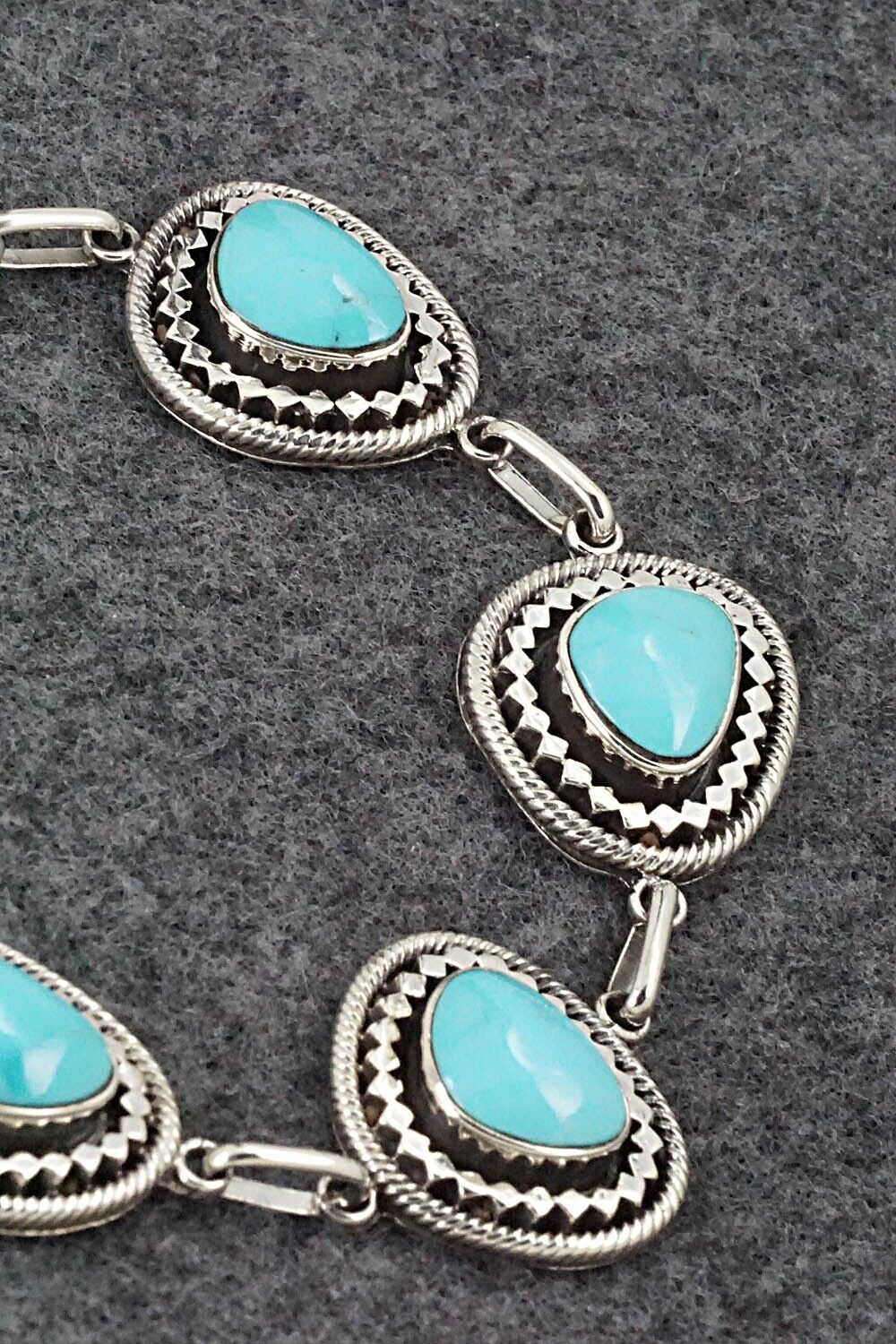 Turquoise & Sterling Silver Link Bracelet - Sheena Jack