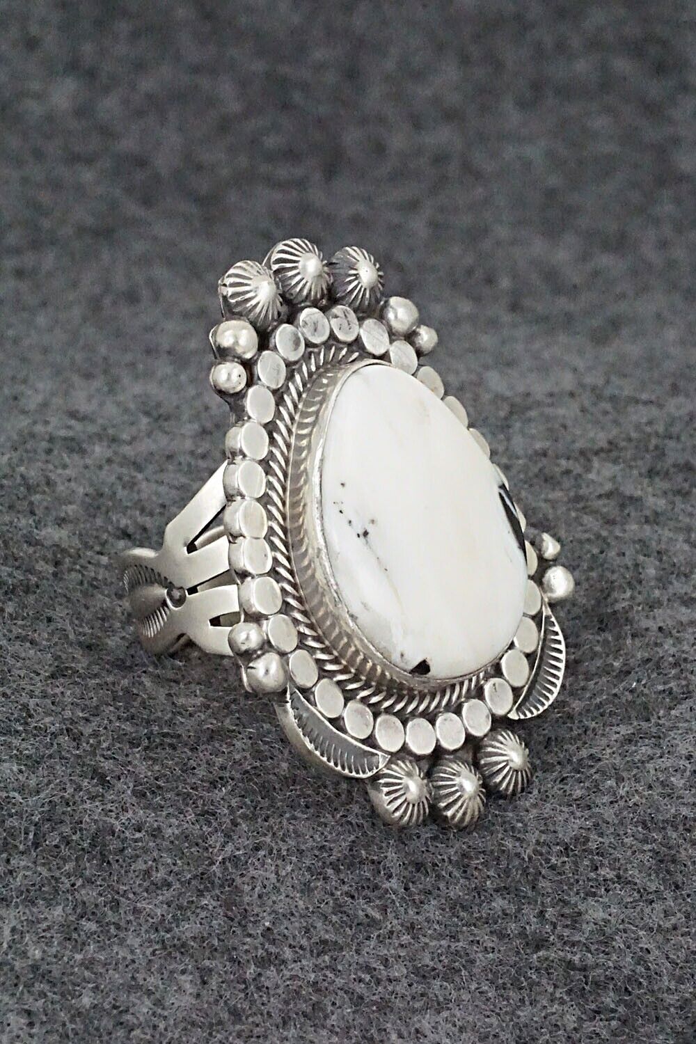 White Buffalo & Sterling Silver Ring - Tom Lewis - Size 9.25