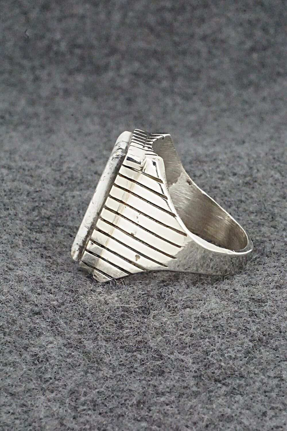 White Buffalo & Sterling Silver Ring - Trevor Jack - Size 12.75