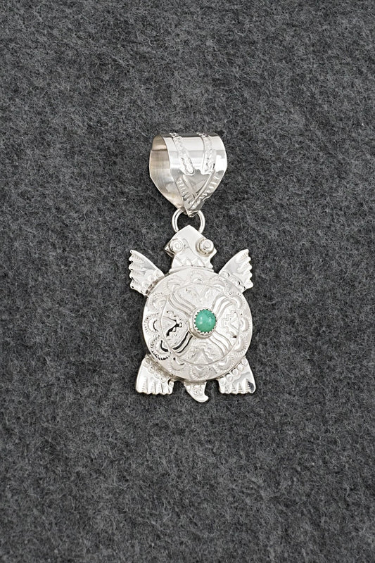 Turquoise & Sterling Silver Pendant - Alonzo Mariano