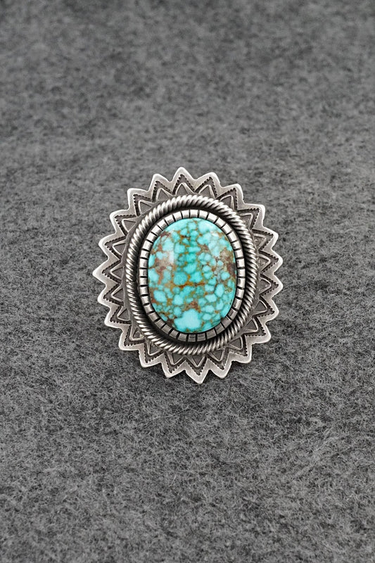 Turquoise & Sterling Silver Ring - Calvin Martinez - Size 9.5