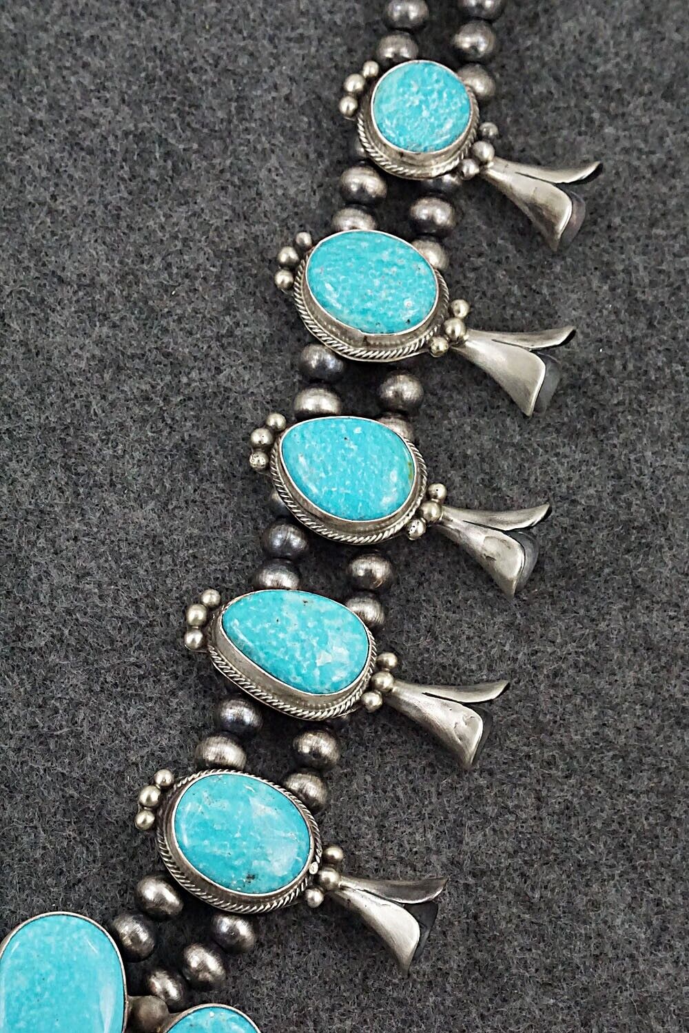 Turquoise & Sterling Silver Squash Blossom Set - Kathleen Chavez