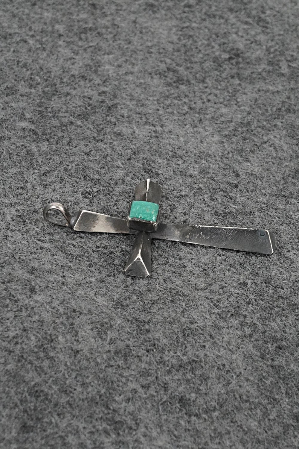 Turquoise & Sterling Silver Pendant - Raymond Bitsoi
