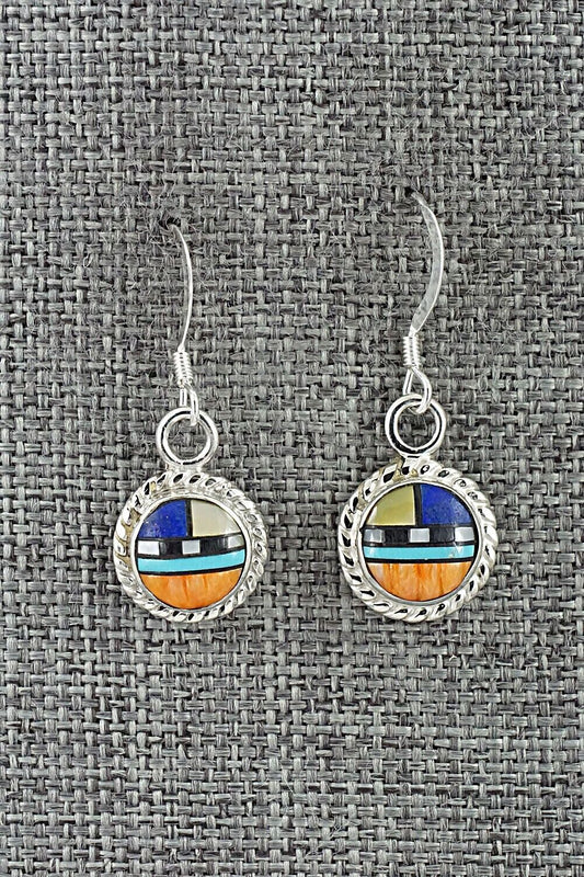 Multi-Stone & Sterling Silver Earrings - Delbert Kallestewa Jr.