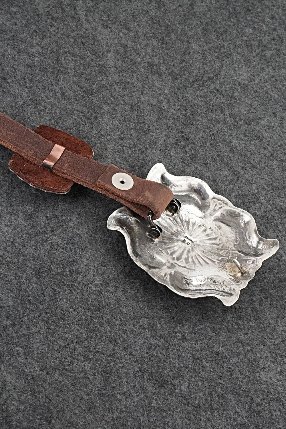 Turquoise, Sterling Silver & Leather Concho Belt - Dan Morgan