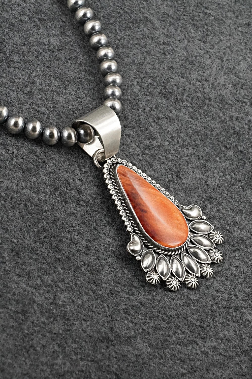 Spiny Oyster & Sterling Silver Necklace - Derrick Gordon