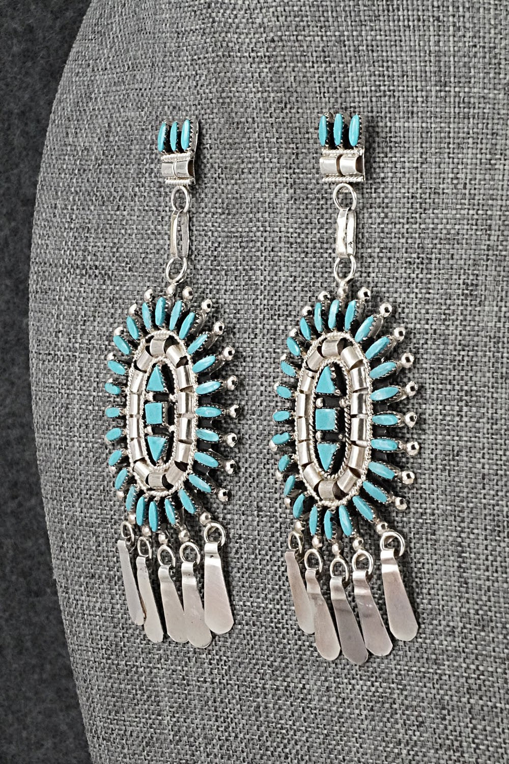 Turquoise & Sterling Silver Earrings - Evonne Hustito
