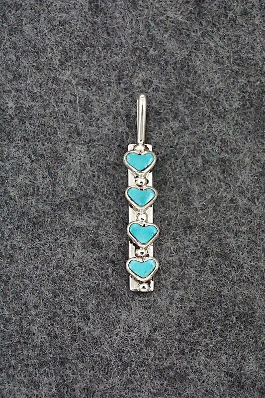 Turquoise & Sterling Silver Pendant - Kallen Kallestewa
