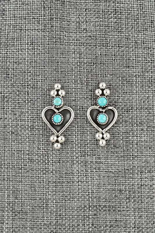 Turquoise & Sterling Silver Earrings - Angie Platero