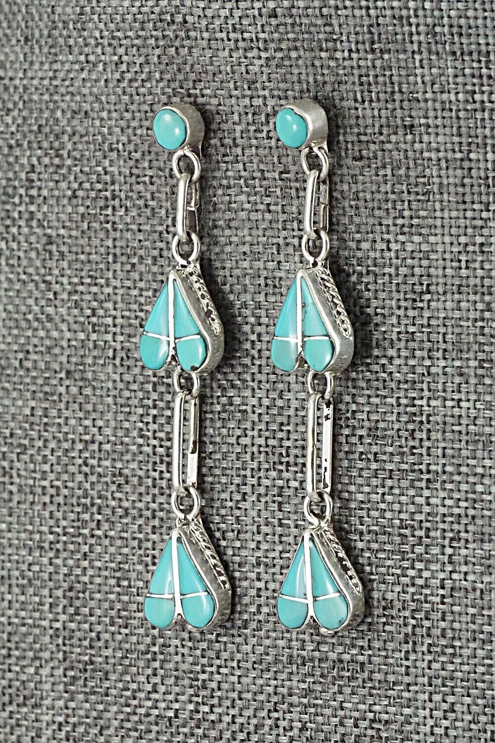 Turquoise and Sterling Silver Earrings - Velda Nastacio