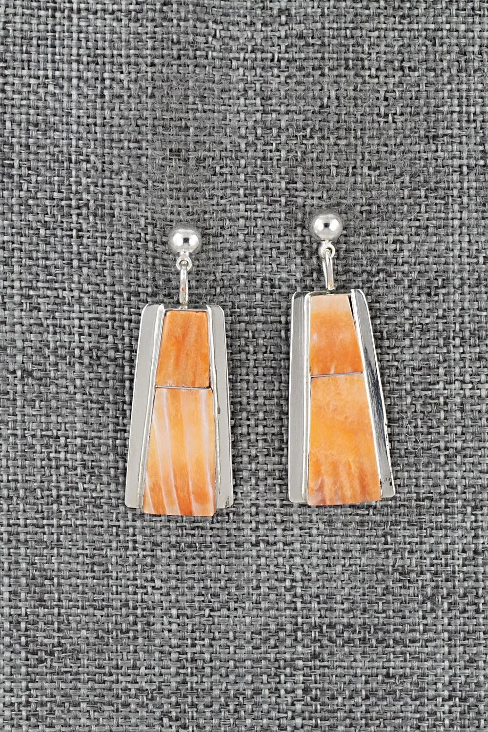 Spiny Oyster & Sterling Silver Earrings - Brenda Pete